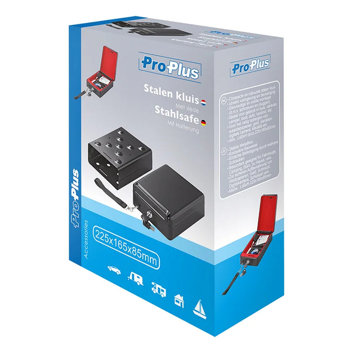 ProPlus Stalen kluis 225x165x85mm met slede