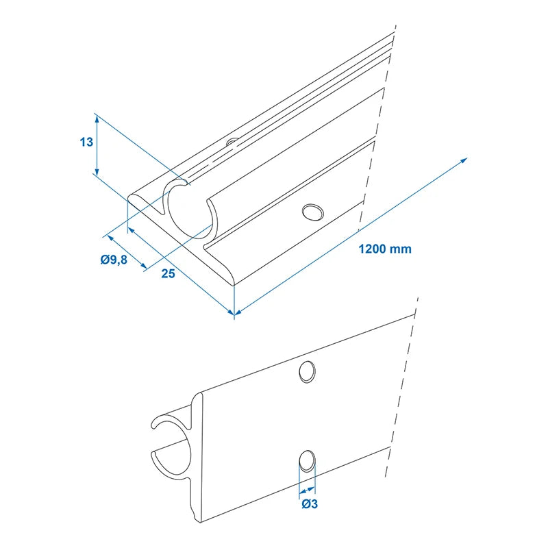 ProPlus Tentrail aluminium 90° 120 x 2,5 cm zelfklevend - set van 3 stuks