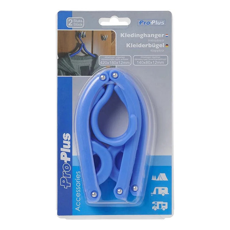 ProPlus Inklapbare Kledinghanger - Blauw - 2 Stuks