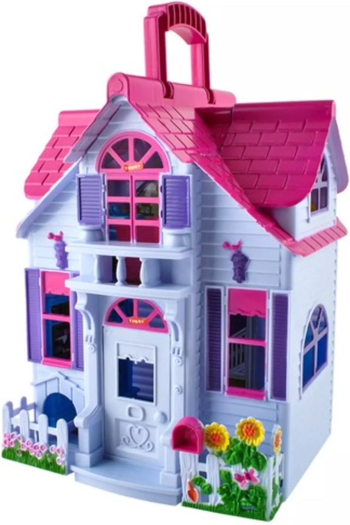 Poppenhuis Uitklapbaar - Opvouwbaar huis voor poppen - Moderne Uitstraling Barbiehuis - Inclusief Meubeltjes - Poppenhuis met Kamer Meubels - Draagbaar Poppenhuis