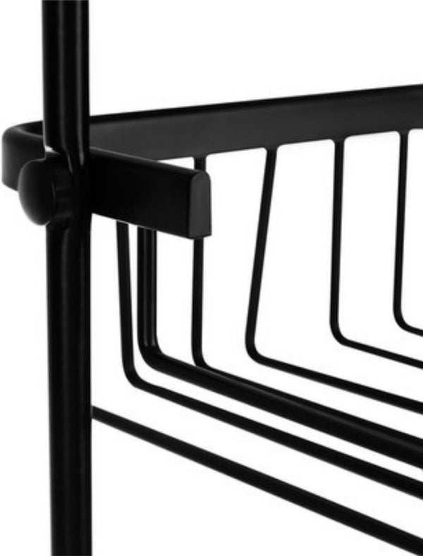 Malatec Doucherek 3 laags - Monteren zonder boren - Zwart - zuignap - Ook voor grote flessen - Opbergrek Douche - 3 etages