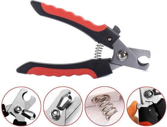 Nagelknipper Hond Kat - Met Veiligheidsstop Rood Zwart