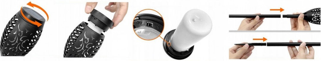 Solar Tuinfakkels op Zonne-energie met Grondspies - Leds - 4 Stuks