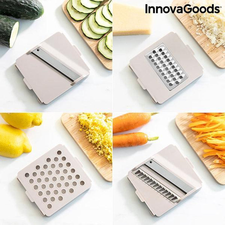 InnovaGoods - 7-in-1 groentesnijder, rasp en mandoline met recepten en accessoires - Keuken Accessoires - Anti-slip Voet