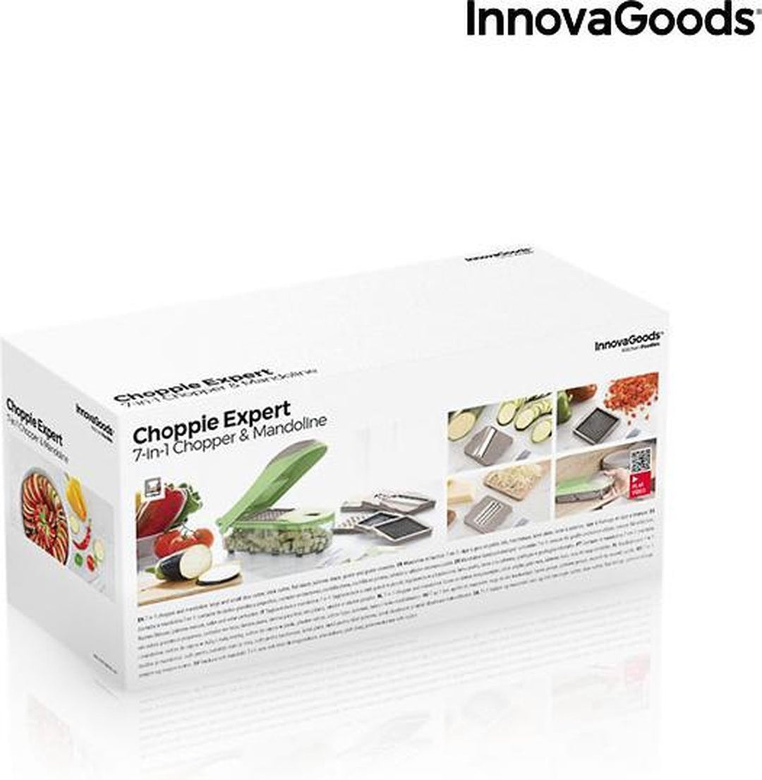 InnovaGoods - 7-in-1 groentesnijder, rasp en mandoline met recepten en accessoires - Keuken Accessoires - Anti-slip Voet