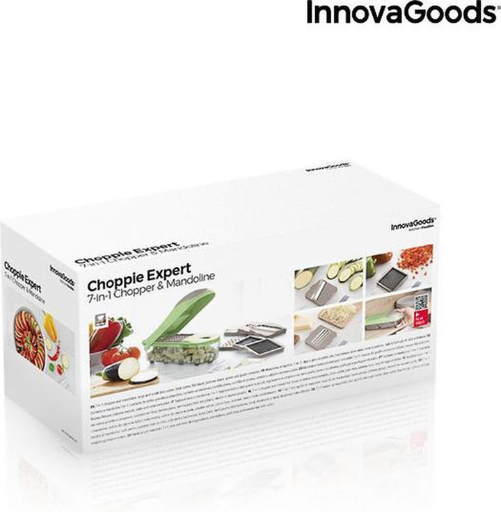 InnovaGoods - 7-in-1 groentesnijder, rasp en mandoline met recepten en accessoires - Keuken Accessoires - Anti-slip Voet