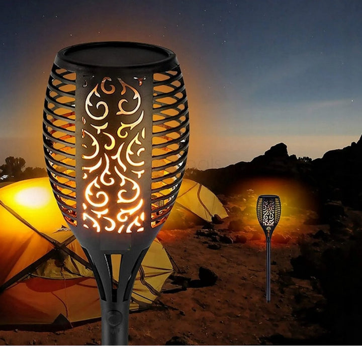 Solar Tuinfakkels op Zonne-energie met Grondspies - Leds - 4 Stuks