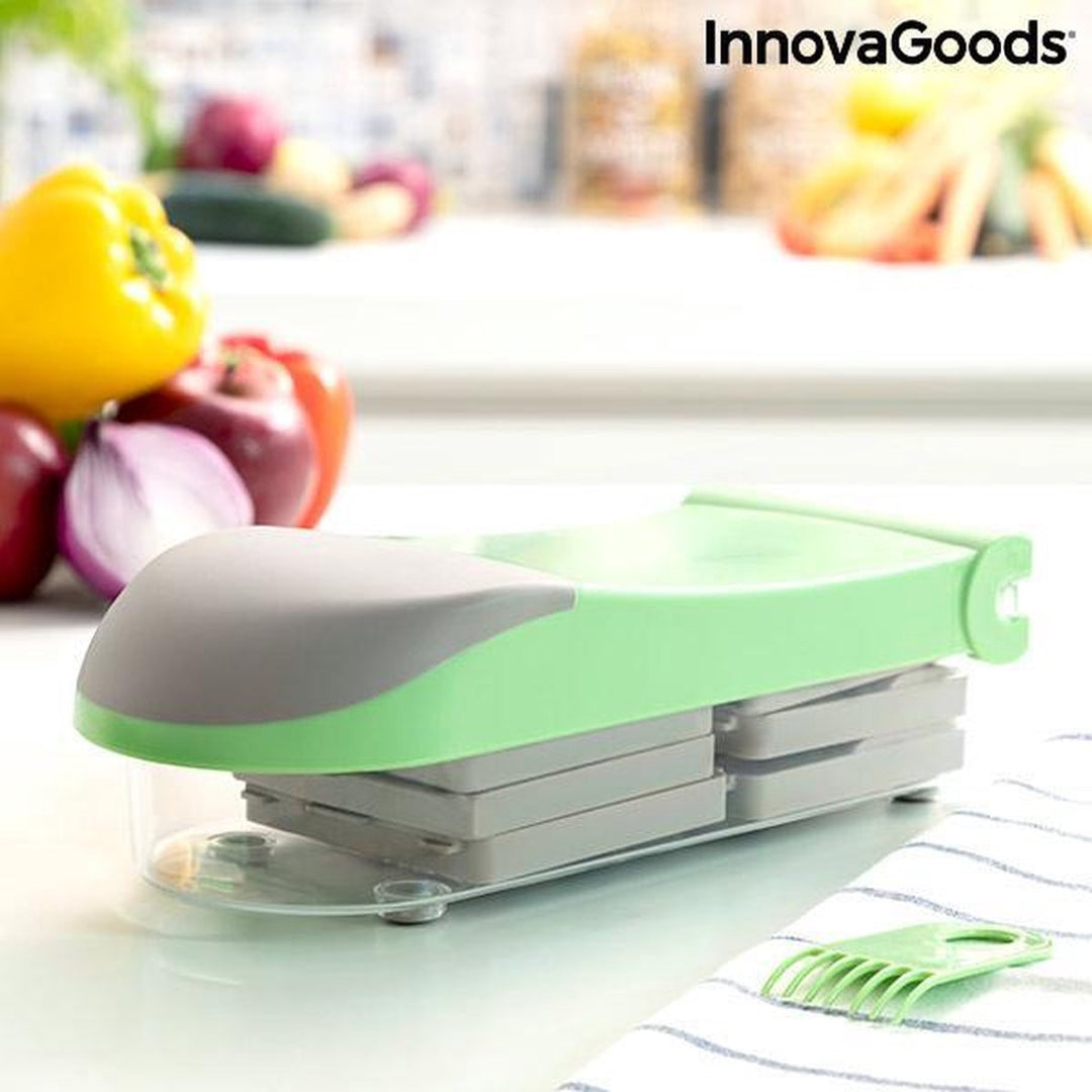 InnovaGoods - 7-in-1 groentesnijder, rasp en mandoline met recepten en accessoires - Keuken Accessoires - Anti-slip Voet
