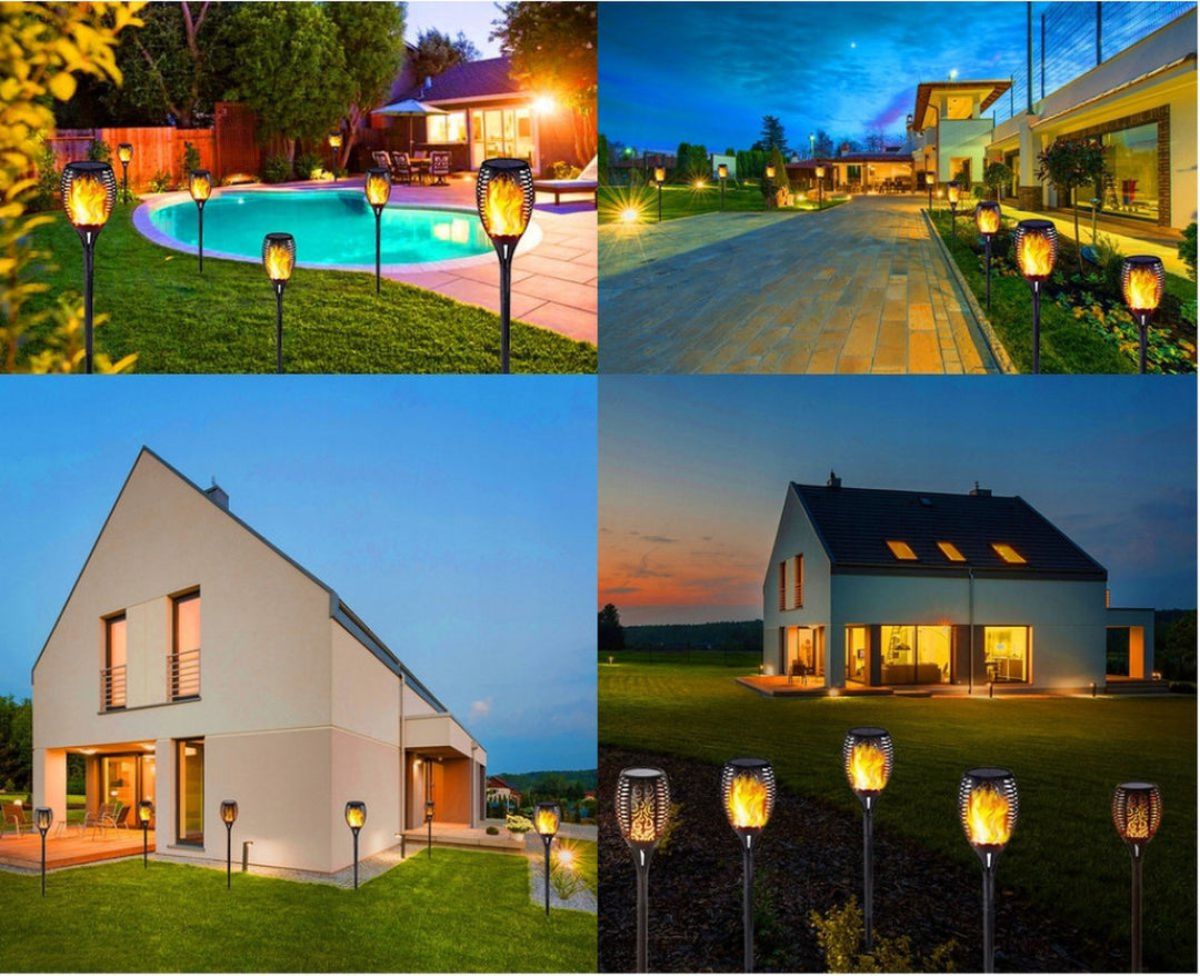 Solar Tuinfakkels op Zonne-energie met Grondspies - Leds - 4 Stuks