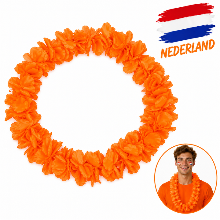 Oranje Hawaiikrans – Supporterskrans voor EK, WK &amp; Koningsdag