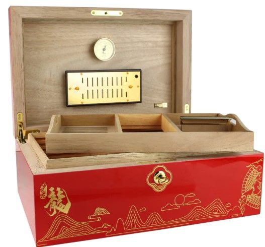 Adorini Grande Deluxe Humidor Year of the Dragon + LED verlichting