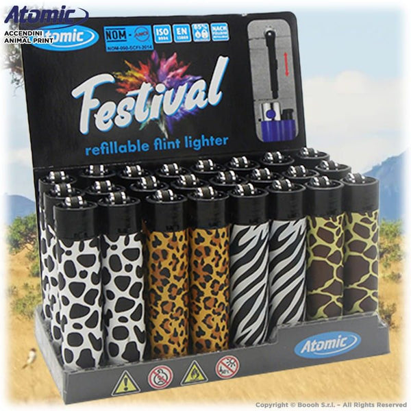 Atomic Festival Animal Print Lighter 4 Stuks