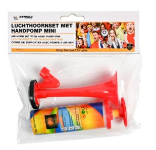 Benson Luchthoorn met Handpomp - 32 cm - Stadionhoorn - Sportevenementen