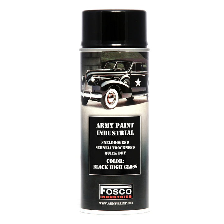 Fosco Spuitbus Legerverf 400 ML - Glans Zwart