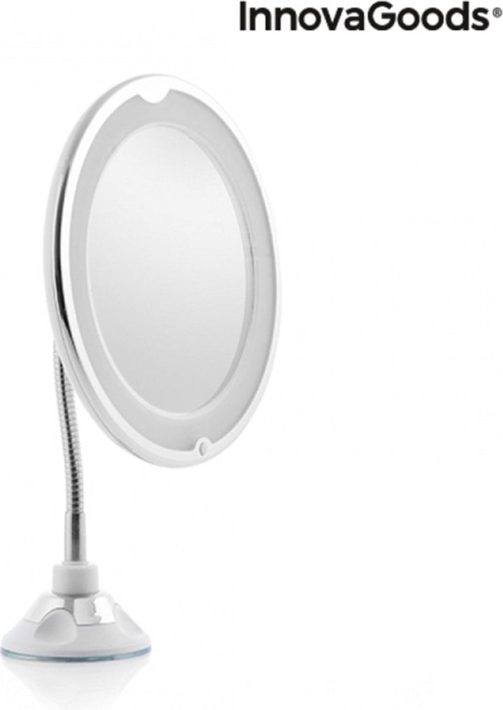 Innovagoods led vergrotende spiegel met flexibele arm en zuignap mizoom - Spiegel met verlichting - Spiegel - Spiegel met zuignap - Spiegel met verlichting - Badkamerspiegel met led verlichting - Spiegel met verlichting make up - Spiegel met licht