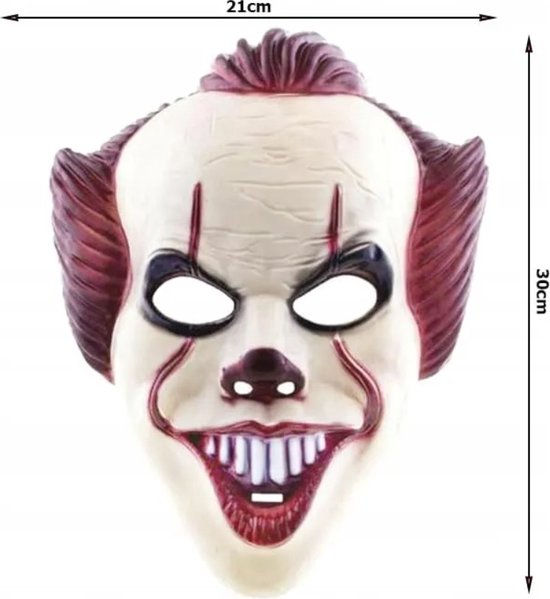 Volwassen maskerclown enge halloween-horror