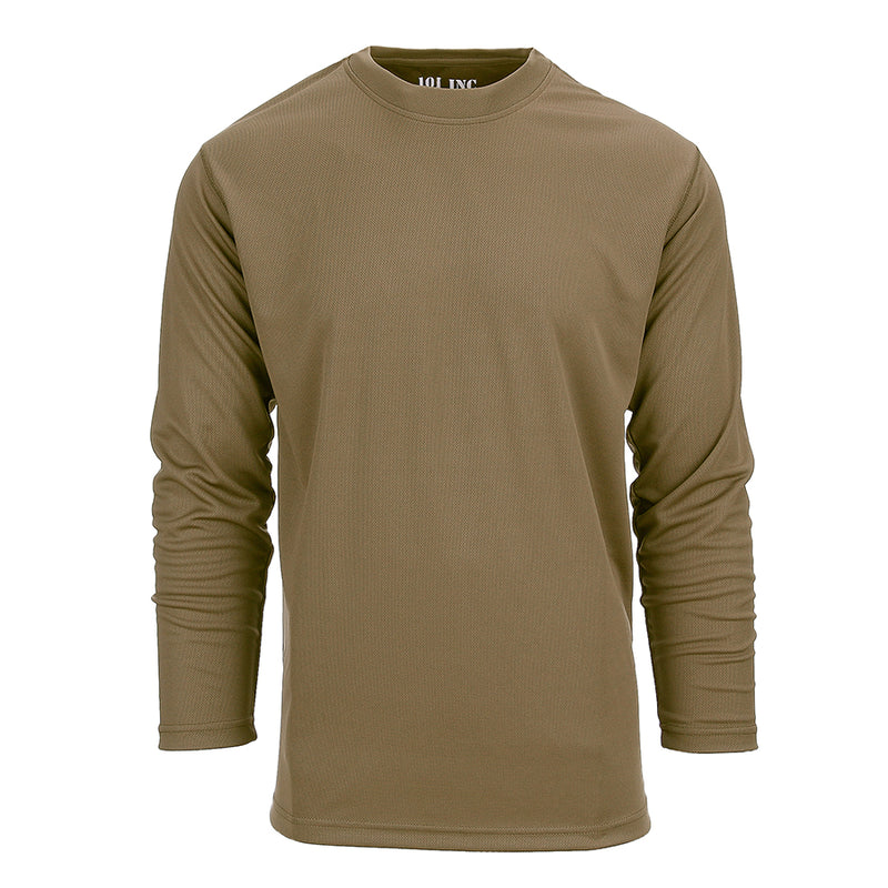 101INC Tactical T-shirt Quik Dry Lange Mouw - Coyote