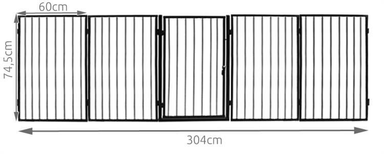 Haardscherm XXL - Veiligheidshek metaal 305 cm