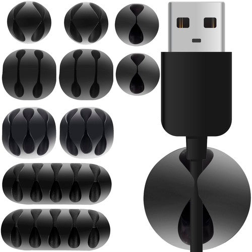 Kabel Organizer 10 stuks - Zelfklevend - Zwart