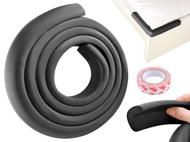 Foam Tape Zwart - Hoekbescherming voor Kinderen - Schuimbescherming -2 meter