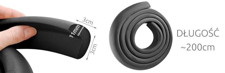 Foam Tape Zwart - Hoekbescherming voor Kinderen - Schuimbescherming -2 meter