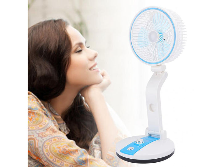 Tafelventilator Met Lamp - Draadloos - Blauw