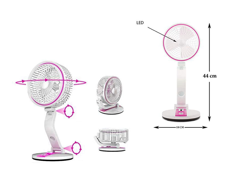 Tafelventilator Met Lamp - Roze