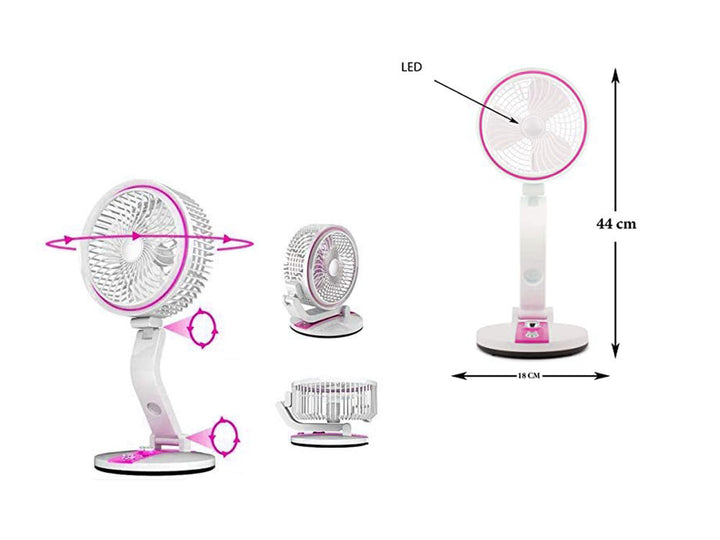 Tafelventilator Met Lamp - Roze