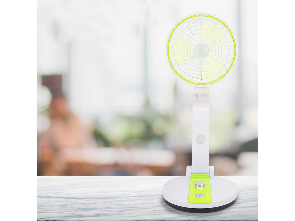 Tafelventilator  Met Lamp - Draadloos - Groen