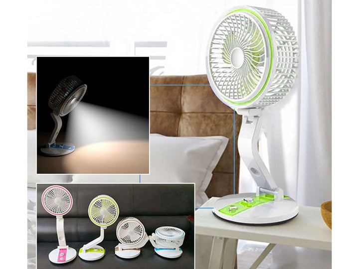 Tafelventilator  Met Lamp - Draadloos - Groen