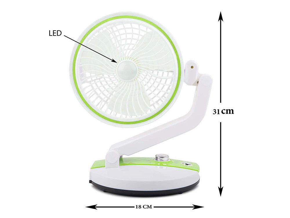 Tafelventilator  Met Lamp - Draadloos - Groen