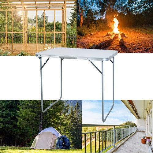 Opklapbaar Campingtafel - 80 x 70 cm - Wit