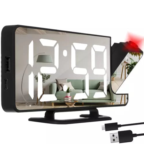 Wekker met Projector en Spiegel - Led