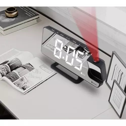 Wekker met Projector en Spiegel - Led