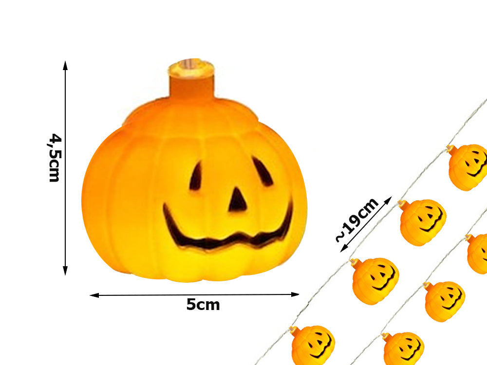 Halloween Lichtsnoer Pompoen 10 stuks
