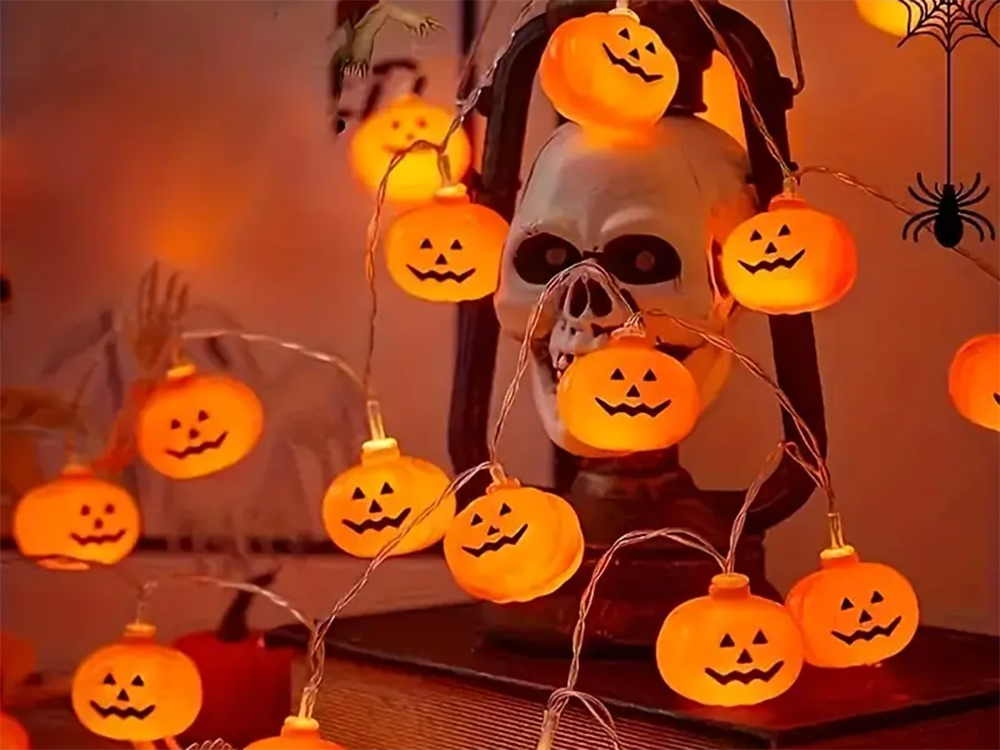 Halloween Lichtsnoer Pompoen 10 stuks