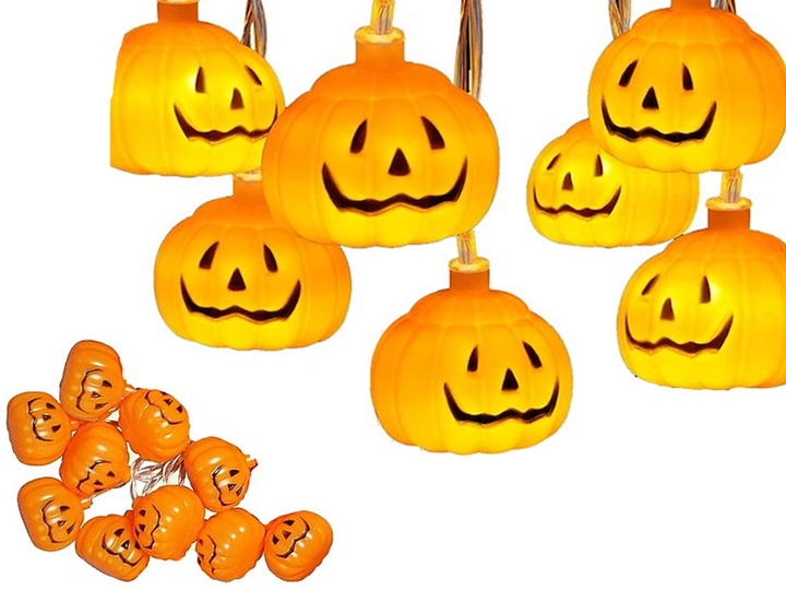 Halloween Lichtsnoer Pompoen 10 stuks