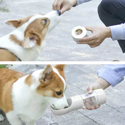 3 in 1 waterfles voor hond of kat - Snack opberger - Drinkbak