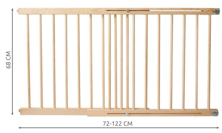 Houten Veiligheidshekje - 72cm tot 122cm
