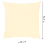 Schaduwdoek  3.6 x 3.6 Meter - Beige - Waterproof - UV bestendig