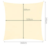 Schaduwdoek  3.6 x 3.6 Meter - Beige - Waterproof - UV bestendig