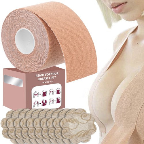 Boobtape - Plak BH - Inclusief 10 x Wasbare Nipple Covers - 5 Meter