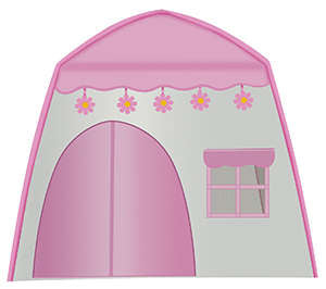 Speeltent XL met LED verlichting - Tent - Roze