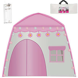 Speeltent XL met LED verlichting - Tent - Roze