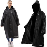 Luxe Regenjas Poncho Met Capuchon - Zwart