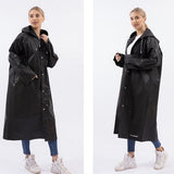 Luxe Regenjas Poncho Met Capuchon - Zwart