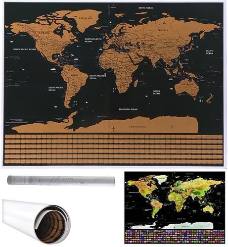 Luxe Wereldkaart Kraskaart
