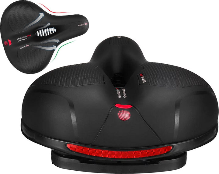Fietszadel Met Gelpads - Zwart/Rood - Uitsparing