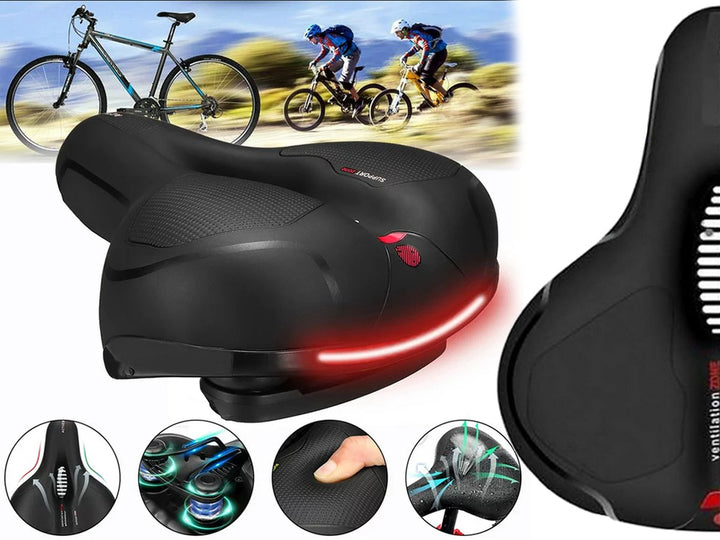 Fietszadel Met Gelpads - Zwart/Rood - Uitsparing