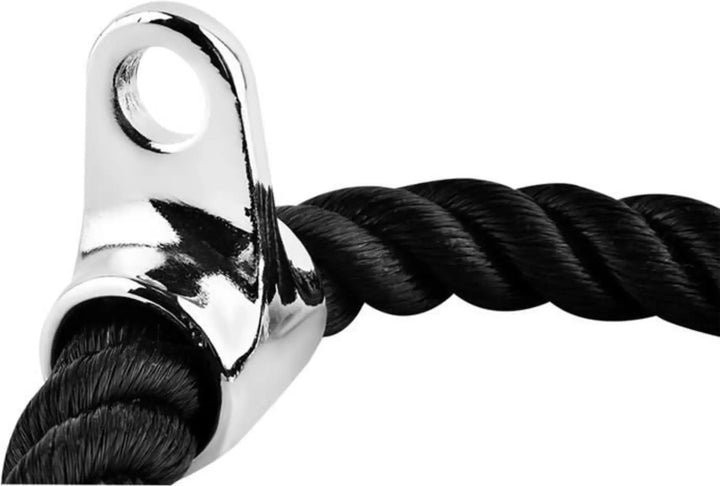 Tricep Rope - Trekkoord voor Krachtstation - Zwart - Nylon 70 CM